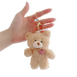 12cm Cute Cartoon Teddy Bear Plush Doll Toy Mini Bow Tie Bear Stuffed Animal Toy Kawaii Plush Keychain Bag Pendant Children Gift