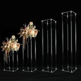 Dekoracja imprezy 4PCS wazon akrylowy wazon czysty stół kwiatowy Małżeństwo Nowoczesne stojaki w stylu vintage Kolumny ślubne 223Z