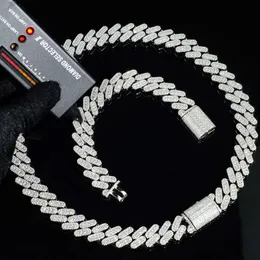 Pass Diamond Tester Moissanite Hip Hop Silver Jewelry Set Special Design Cuban Link Chain Bracelets and Necklace for Man