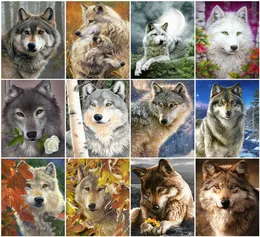 Azqsd diy pintura animal por número kits de pintura em tela imagens sem moldura por números imagem de lobo para sala de estar decoração de casa 4383341