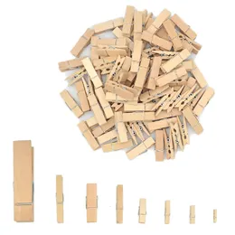 Clipboards 1203050 PCS Diferentes tamanhos 25mm35mm44mm150mm Clipes de madeira natural para Po Memo Office Clothespin Craft Decoração Pegs 231130