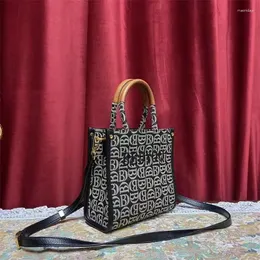 Evening Bags Luxurious Letter Embroidered Line Piano Spectrum Handbag Denim Women's Bag 2023 Single Shoulder Satchels Wallet Sac