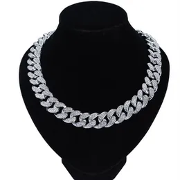 Cadenas de 8 pulgadas de 30 pulgadas de 20 mm de 20 mm de 20 mm Fuerte pesado con hielo de circón Miami Cuba Link Chain Collar Choker Bling Hip Hop Jewe210y