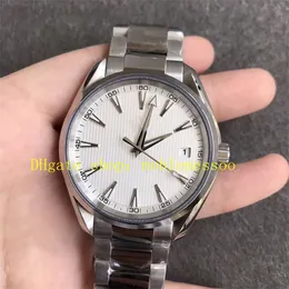 2 Color Super Automatic Movement Watch Mens 41,5 мм 150 млн. Серебряный черный циферблат браслет из нержавеющей стали против заводских калифорний