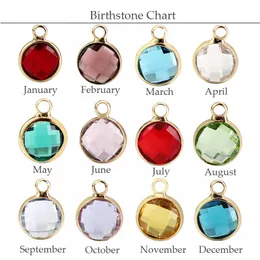 DIY Biżuteria 8,6 mm okrągły złoty metal Crystal Birthstone Charms 30pcs dla hurtowych (bez łańcucha)