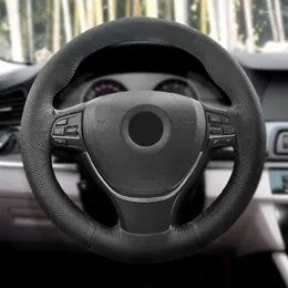 Steering Wheel Covers Car Braid Cover For F10 F11 F07 F06 F12 F13 F01 F02 520i 528i 740Li 750Li Black Perforated Microfiber Leather
