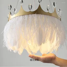 Pendant Lamps Modern LED Chandelier Nordic Luxury Crystal Round Children's Room Bedroom Interior Lighting