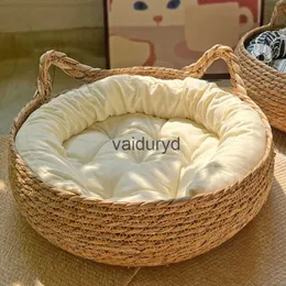 Kedi Yatak Mobilya Yatak Pet Yuvası Saf Manuel Rattan Dokuma Kazık Kırılma Tahtası Çıkarılabilir Yıkanabilir Kış Sıcak Pad All-Seasonpetvaiduryd1