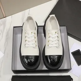 디자이너 패션 신발 플랫폼 신발 여성 소녀 신발 캠퍼스 레이스 업 로퍼 클래식 컬러 매칭 디자인 블랙 흰색 회색 크기 35-41