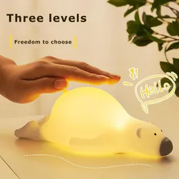 Nachtlichter Fauler Bär LED-Licht Silikon Dimmbar USB Wiederaufladbare Lampen Für Kind Baby Geschenk Cartoon Niedlichen Tier Lampe Touch