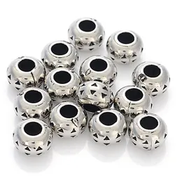 300 Pcs 6x10MM Acrylic Antique Silver Plated CCB Large Hole Beads For Women Diy Charm Bracelet Bangle Jewelry Making Accessories204O
