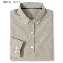 Herrengewänder 100% reine Baumwolle Oxford Mens Shirts Hochwertige gestreifte Geschäft Casual Weichkleid Soziale Hemden normaler Fit Shirt S-4xl L231130