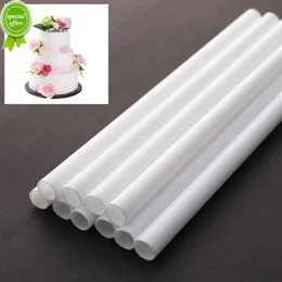 新しい新しい10pcs 21cm/24cm/30cmケーキダボホワイトプラスチックケーキサポートロッド丸いダボストロー再利用可能