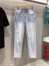 Jeans da uomo firmati Designer marchi da uomo lavato blu ricamo jeans semplici a cerchio stile europeo e americano tessuto elastico resistente all'usura gioventù DB0T 58V8