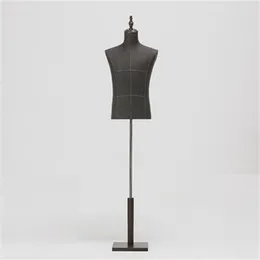 패션 남성 마네킹 바디 반 길이 모델 슈트 바지 브래킷 디스플레이 의류 의류 상점 목재 DASE 조정 가능한 높이 DIY XIAI233G