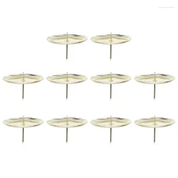 Candle Holders 10Pcs Iron Pillar Plate Stand Tray Wedding Fixing Holder Craft Accessories Metal