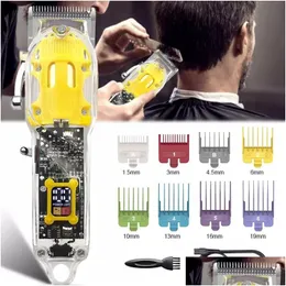 Hair Trimmer Transparent Electric Mens Beard Trimming Shaving Clippers Usb Rechargeable Cutting Hine Drop Delivery Products Care Styli Dhvgr