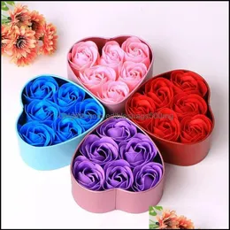 Decorative Flowers Wreaths Festive Supplies Home & Garden6Pcs Scented Rose Petal Bath Body Soap Flower Gift Wedding Party Favor Wi192F