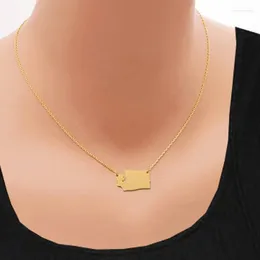 Pendant Necklaces Ufine Cute Personalized Washington State Map Necklace Cooper Charm Pricess Girl Gift Drop N2197