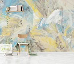 Sfondi Bacal Panneau Astratto Blu Murales 3D Po Carta da parati Pittura a olio a mano Decorazione della parete di casa Moderna Murale Tela Papel De Pared
