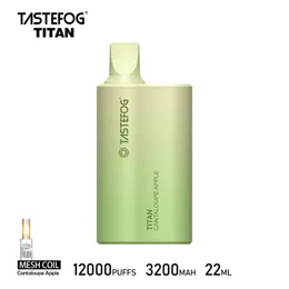 TasteFog Titiano Vape 12000 Pufos com bateria descartável e vape