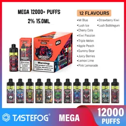 Tastefog Hottest Sell Mega 12000+ Puffs Disposable Vape Crystal Tank with RGB Light