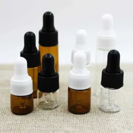 4 Stück 1 ml, 2 ml, 5 ml Tropfflaschen aus Glas, leere Gläser für ätherische Öle, Fläschchen mit Pipetten, nachfüllbarer Parfümbehälter