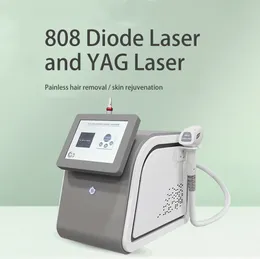 Mocne moc tatuaż włosów Usuwanie Bainless 2 w 1 maszyna 808 Diode laser i yag twarz zaciskanie czarnej lalki wybielanie przenośne salon urody