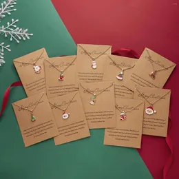 Kolye Kolyeleri Noel Noel Baba Kolye Kadınlar için Ağaç Karşı Çan Bell Klavikula Zincir Spanker Dilek Kartı Noel Mücevher Hediyeleri
