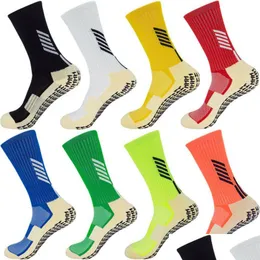 Sports Socks Anti Slip Soccer Adts Kids High Quality Athletic Grip Sock Non Football Basketball Hockey Uni 230518 Drop Delivery Outdoo Dhkr2