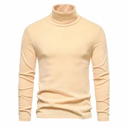 Erkek Sweaters Erkekler Bultleneck Sweater Tükenmiş Alt Tulma Triko Moda Sıradan Slim Fit Sol Renk Streç Külot Sweaters Erkekler 231130