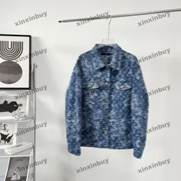 Xinxinbuy Men Designer Coat Denim Jacket Tie Dye Leather Label 1854 Camouflage Long Sleeve Women Black Khaki Grey S-XL