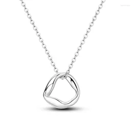 سلاسل الحد الأدنى S925 Sterling Silver الهندسي خط الحلقة المسال