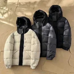 Parka da donna in piumino versione alta lettera in rilievo in rilievo 3d per l'autunno e l'inverno Nuova giacca con cappuccio sciarpa nera del guerriero E037