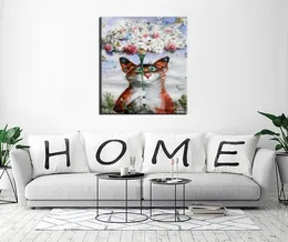 Vladimir Rumyantsev Butterfly With Cat World Oil Painting Wall Art Picture Paint On Canvas Prints Wall Painting No Framed6505604