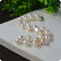 Handmade hot sell natural 10-11 mm mix colour baroque pearl necklace 45cm