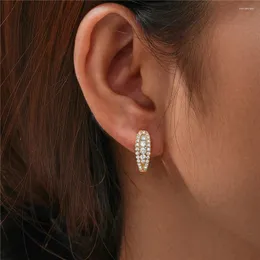 Hoopörhängen lennik 18k guldpläterad geometrisk för kvinnor kubik zirkoniumcirkel zirkon öron spänne huggies kristallsmycken