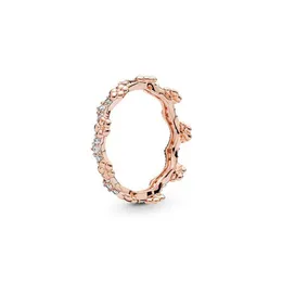 18K Rose gold Wedding Ring High quality Box Fashion Flower Crown rings Women Mens Wedding cz diamond Gift Ring237p