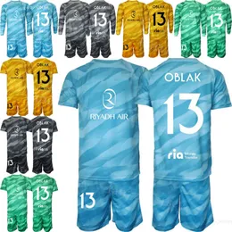 Vereinsteam GK Atletico Madrids Langarm-Fußballtrikot Ivo Grbic Set Torwart Antonio Adan David de Gea Thibaut Courtois Jan Oblak Fußballtrikot 23/24 Herren Kinder