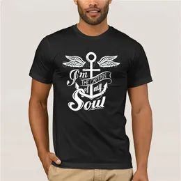 Men's T-skjortor Trendiga kreativa grafiska t-shirt toppkapten för min soul sportsman mode sommar