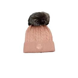 Rabbit haiWool Hat, Fox Hair Ball, High Quality Knitted Hatr, water diamond, sparkling and shiny brimless hat, fashionable hat for women in autumn and winter,
