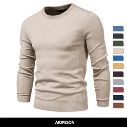 Женские свитера, зимние толстые пуловеры, мужские с круглым вырезом, однотонные теплые тонкие свитера с длинными рукавами, мужские свитера, мужская одежда 231129