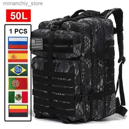 Torby na zewnątrz 50L 30L Czarny Python Tactical Backpack Men Kobiety Outdoor Camuflage Procków Kolarstwo