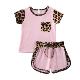 Clothing Sets 1-6Years Toddler Kids Baby Girl Casual Sportswear Leopard Outfits Tops Shirt & Short Pants 2PCS