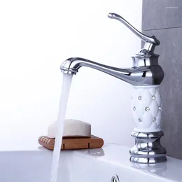 الحمام الحمام صنبور حوض النحاس مع صنبور الماس الذهب الخلاط الصنبور مقبض واحد البارد washbasin torneiras banheiro