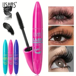 Ushas ögon svart tjock smal curl 4d vattentät flytande fiber makeup mascara