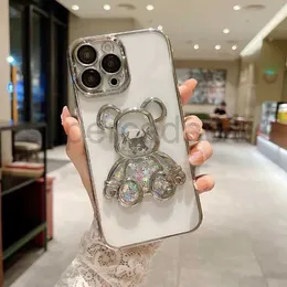 Transparent Glitter Bling Sequins Quicksand Cute Bear Cases for Iphone 14 13 12 11 Pro Max Xs Xr x Iphone14 Clear Mobile Phone Silicone Covers 53tdp