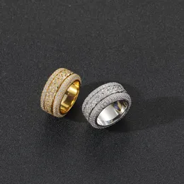 European and American hip hop ring Classic microinset zircon men's ring 8mm Cuban ring male and female couples ring