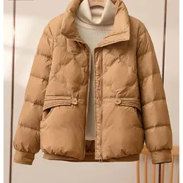 Piumino da donna Parka 90% anatra bianca Giacca da donna Colletto alla coreana Stile coreano Autunno inverno caldo piumino allentato Piuma femminile 231129