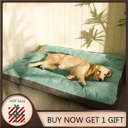 kennels pens Corduroy Pet Bed Mat for Big Dog Thicken Sleeping Pad Removable Anti-slip Dog Sofa Pet Dog Supplies Cama Perro Grande 231129